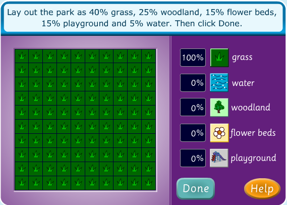 Fractions, Decimals and Percentages Lesson – Plan a Park